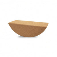 Flat Top Half-Moon Mind-Body Practice Incline Rounded Underside Curved Cork Block Natural Wood Color Crescent Mind-Body Practice Block Ergonomic Shape for Stretching