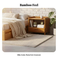 contemporary minimalist Design 2-Tier Bedside Shelf Wooden Grain Finish Bedside Cabinet with Open Shelf Sturdy Construction Nightstand Rounded Corners for Apartment Dwellers, Homeowners, Students, Bedroom, Dorm Room, Office, Hallway