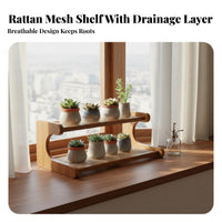 Desktop Plant Stand Sturdy Wood Stepped Plant Rack Wooden Desktop Shelf Stable Multi-Tier Plant Stand Easy to Assemble
