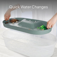 Turtle Tank with Basking Platform, Easy Clean, Auto Filter