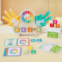 Child-Centered Math Board with Movable Hands Educational Math Teaching Board Interactive Learning Toy Fine Motor for Kindergarteners, Toddlers, Home School