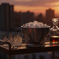Zhuojin Double-Layer Stainless Steel Ice Bucket for KTV Bar Parties, Chilled Beer, Champagne, and Wine