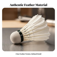 12 Pieces Badminton Shuttlecock Sturdy Feather Birdie Stable Trajectory Training Badminton Ball for Athletes, Beginners, Tournaments, Gymnasium
