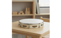Hand Tambourine Easy to Play Handheld Tambourine and Clink Drum for Preschoolers, Kids, Classroom