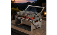 Foldable Barbecue Grill Flip-up Stainless Steel Grill Heat Resistant Outdoor Cooking Gear