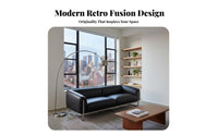 Modernist Design Straight-Line 3-Person Settee architectural design Sofa Minimalist Aesthetic Couch Vintage Inspired for Apartment Dwellers, Homeowners, Pet Owners, Office
