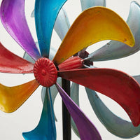 Wind Spinner for Outdoor Garden, Solar Powered Colorful Metal Windmill, 185cm Tall Balcony Decor, Large Ornament for Gardeners