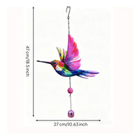 Bell Hummingbird Wind Chime Decorative Metal Hummingbird Ornament Easy to Hang Home Decor All Seasons for Indoor