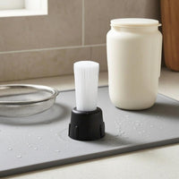 Dense Bristles Coffee Machine Brush Head Removable Replacement Brush Head Ribbed Collar Maintenance Tool Plastic Base