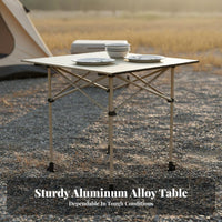 Adjustable Height Folding Table Foldable Portable Aluminum Camping Table Multi-Functional for Street Vendors, Journeyers, Travel, Backyard, Tailgating