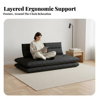 Space-Saving transformable Mattress Sofa Reclining Upholstered Fold-expandable Bed Modern aesthetic Multi-Use Furniture Foldable for Apartment Dwellers, Students, Homeowners, Small Spaces, Living Room, Lounge Area, Office