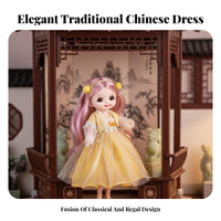 Ancient BJD Doll Billowing Sleeves Traditional Chinese Gown Design Dressing up Doll Intricate Details Chinese Princess Gown for Girls, Kids