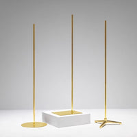 Mannequin Base and Stand Accessories, Half-Body Display, Stainless Steel, Gold, Square Mirror Base