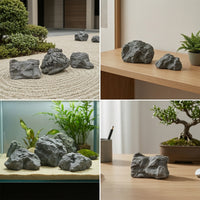 12 Pieces PU Foam Rock Model Rough Textured Foam Rock with Lichen Decorative Artificial Stone Lightweight Decor Irregular