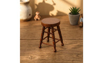 Tiny Dollhouse Stool Realistic Miniature Stool Round Furniture Classic for Collectors, Crafters