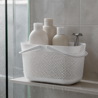 Portable Thickened Plastic Storage Basket for Bathroom and Home