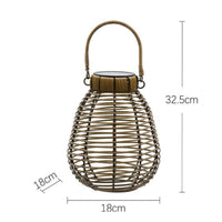 Weather Resistant Rattan Weave Solar Light Automatic On/deactivate Portable Patio Light Outdoor Lighting for Yard, Balcony