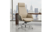 Reclining Function Ergonomic Leather Office Chair High Back Executive Chair for Conference Room