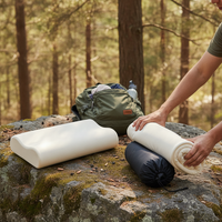 Portable Outdoor Camping Pillow with Bamboo Charcoal Core for Travel, Tent, Sleeping Bag, Office Nap, Neck Support