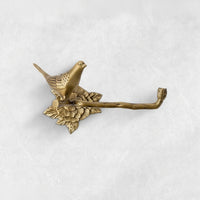 Towel Holder with Bird Motif Vintage Towel Holder with Bird Screwless Installation Hardware for Renters