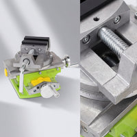 Adjustable Cross Slide Vise with Swivel Base Stable X-Y Axis Bench Vise Heavy-Duty Workbench Vice Clamp Long-Lasting for Diyers, Drill Press