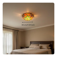 Ultra-Thin Dragonfly Ceiling Light Luxury Design Stained Glass LED Ceiling Light Stained Glass Lamp for Bedroom, Hallway, Children's Room