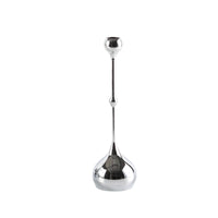 Modern Droplet Candle Holder Silver-Tone Teardrop Candlestick Sculptural Minimalist Candle Holder Sleek for Dining Table, Centerpiece, Entryway, Mantel