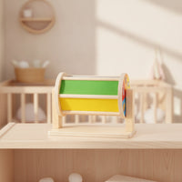 Textile Drum Infant Plaything Rotating Activity Drum Young Child Wooden Rotating Toy for Young Children, Nursery