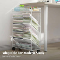 Space-Saving Under Desk Storage Rack Large Capacity Multi-Layer Book Organizer Installation-No-Installation Mobile Bookshelf Easy Assembly for Students, Office Workers, Dormitory, Classroom, Dorm Room, Study