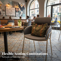 Instagramaesthetic Two-Person Banquette and Table Set Wall-Side Arrangement Cafe Seating Minimalist Design Commercial Furnishing Comfortable Padding for Dessert Shop Owners, Restaurant Proprietors
