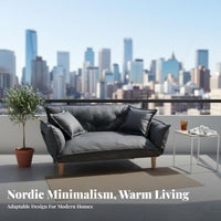 Space-Saving Adjustable Floor Lounger Soft Comfort Adjustable Sleeper Loveseat Convertible Design Household Furniture Multi-Positional for Apartment Dwellers, Young Adults, Balcony, Small Areas, Reading Nook, Home Office