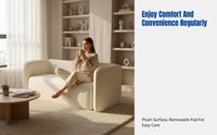 Reception Sofa, Nordic minimalist plush couch, Small Apartment Lounge, Office Meeting Chair, Removable Cushion