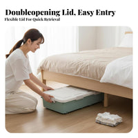 Wheeled Under-Bed Box Space-Saving Wheeled Underbed Box Stackable Design