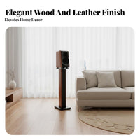 2 Pieces Sturdy Construction Floor Speaker Stand Heavy Duty Wooden Speaker Stand Anti-Slip Pads Studio Monitor Floor Stands Shock Absorbing for Audiophiles, Home Theater Enthusiasts, Listening Room