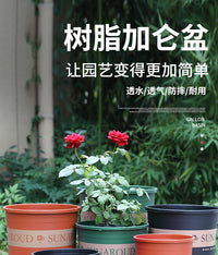 花盆2024新款高档塑料树脂多肉小绿萝大加仑盆第三代二代树脂简约 【5个装】矮款3加仑【口径21.5cm】 塑料 绿色升级款（配套托盘）