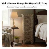 USA-inspired design Tall Multi-Drawer chest Vintage Look highboy chest Distressed Finish Chest of Drawers Sturdy Construction for Home Decorators, Apartment Dwellers, Homeowners, Bedroom, Living Room, Hallway, Closet