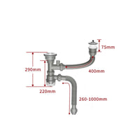Double Sink Drain tube  Kit Anti-Odor Sink Drain Set Fast Drainage for Lavatory