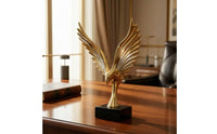 Eagle Statue with Base Gilded Eagle Sculpture Decorative Bird Figurine Glossy Bird Statue Tabletop for Homeowners, Living Room