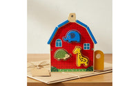 Wooden Animal Shape Sorter Child-Centered Animal Matching House Fine Motor Skills Matching Puzzle House for Infants, Young Children