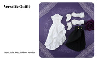 1/12 Scale Doll Dress Ruffled Design 1/12 Scale Doll Outfit High-Low Skirt Miniature Apparel for Display