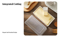 Butter Storage Box with Slicing Tool Exact Portioning Lidded Butter Keeper with Cutting Keeps Fresh Refrigerator Cheese Storage Container