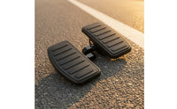 Anti-Slip Footboards with Rubber Grip Surface Wide Footboards Rectangular Floorboards Pivoting for Cruiser Riders, Motorcyclists, Highway Cruising, Motorcycle Customization