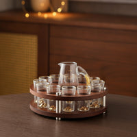 Round Tabletop Decanter Set with Rack