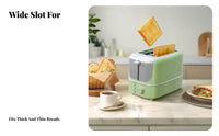 Defrost Function Automatic Eject Toaster Fast Toasting 2-Slice Toaster Removable Crumb Tray for Students, Dorm Room, Office
