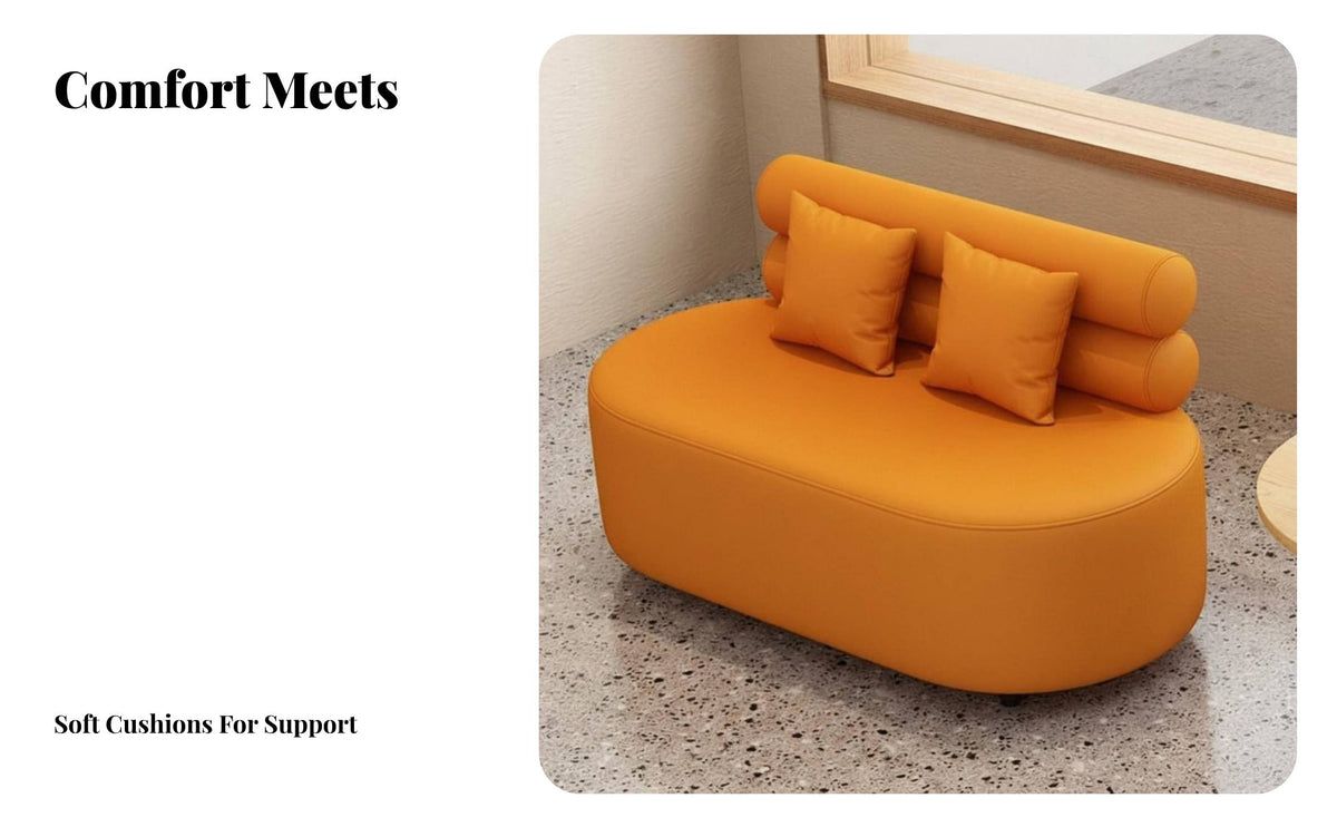 Comfortable Upholstery Upholstered Loveseat with Supportive Back Modern Aesthetic Cafe Booth Nordic Minimalism Commercial Furniture Rounded Edges for Interior Designers, Office Managers, Business Owners, Milk Tea Shop, Restaurant, Beauty Salon