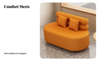 Comfortable Upholstery Upholstered Loveseat with Supportive Back Modern Aesthetic Cafe Booth Nordic Minimalism Commercial Furniture Rounded Edges for Interior Designers, Office Managers, Business Owners, Milk Tea Shop, Restaurant, Beauty Salon