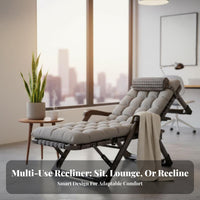 Sit and Sleep double-purposeUse weightless recline Chair Foldable Design Folding Recliner Adjustable Recline Patio Seating Portable for Office Workers, Seniors, Balcony, Living Room, recreational area, waterside