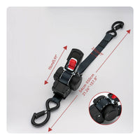 2 Pieces Auto Self-Retracting Tie-down Straps Heavy-Duty Cargo Tie-down Straps with Hooks Quick-Release Secure for Truck Beds