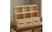 Wooden Desktop Cabinet Wooden Wood Desk Organizer 3 Drawers Tabletop Drawer Box