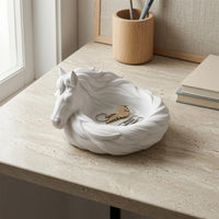 Detailed Mane Horse Catchall Bowl Sculpted Horse Head Tray Uncovered Basin Jewelry Dish Decorative